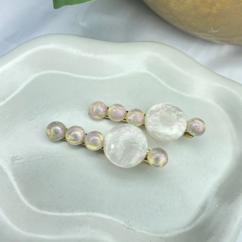 Conjunto Grampo de Acetato Círculos - Val Acessorios