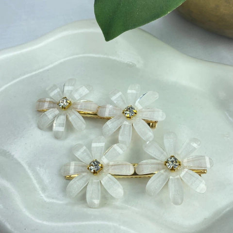 Conjunto Grampo de Metal Margarida - Val Acessorios