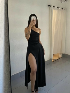 Vestido de Festa Feminino Longo Justo Elegante com Fenda na internet