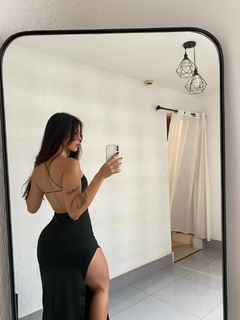Vestido de Festa Feminino Longo Justo Elegante com Fenda e Recorte - DeBrasiliaStore