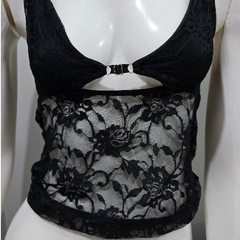 Blusa Cropped Renda Alcinha Rendado Feminino - loja online