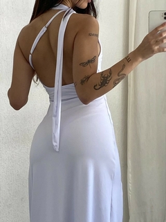 Vestido de Festa Feminino Longo Justo Elegante com Fenda na internet