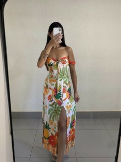 Vestido Feminino Longo com Fenda na internet