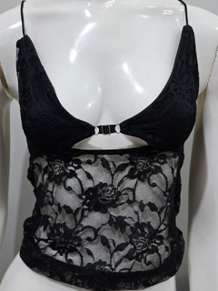 Blusa Cropped Renda Alcinha Rendado Feminino na internet