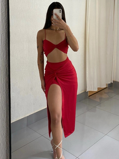 Conjunto Top e Saia Longa Feminino - DeBrasiliaStore