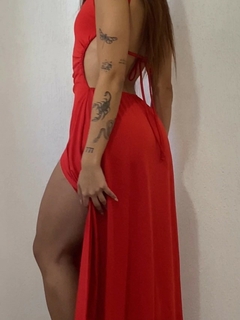Vestido de Festa Feminino Longo Justo Elegante com Fenda