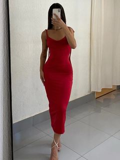 Vestido Longo Tubinho Colado Costas Abertas na internet