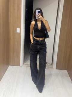 Imagem do Blusa Cropped Decotado Amarração Moda Feminina