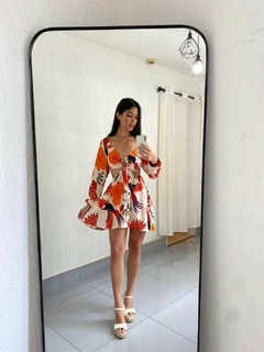 Vestido Feminino Curto Manga Longa