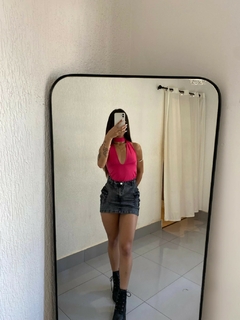 Blusa Cropped Decotado Amarração Moda Feminina - loja online