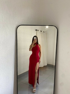 Vestido de Festa Feminino Longo Justo Elegante com Fenda - comprar online