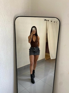 Blusa Cropped Decotado Amarração Moda Feminina