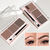 Conjunto de pó para sobrancelhas de 3 cores com pincel - Conjunto de maquiagem versátil de contorno natural, tridimensional e de longa duração na internet