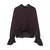 Willshela moda feminina marrom volta arco rendas até babados plissado pulôver blusa vintage o pescoço feminino chique senhora camisas - comprar online