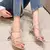 Sandálias de ouro prateado elegante designer de moda strass 2025 verão novos sapatos de salto médio vestido mulher festa sexy saltos stiletto - loja online