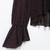 Imagem do Willshela moda feminina marrom volta arco rendas até babados plissado pulôver blusa vintage o pescoço feminino chique senhora camisas