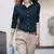 Primavera nova contraste retalhos camisa topos manga longa polo magro all-match blusa elegante moda feminina roupas na internet