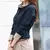 Primavera nova contraste retalhos camisa topos manga longa polo magro all-match blusa elegante moda feminina roupas na internet