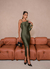 Vestido Elara Verde Oliva - Tecido Prada - comprar online