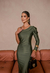 Vestido Elara Verde Oliva - Tecido Prada na internet