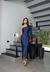 Vestido Allegra Marinho - Tecido Prada - comprar online