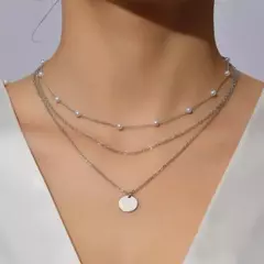 Colar com pedra em formato de estrela, coração e ponto de luz, um colar fino e elegante - Bella Donna