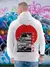 Blusa Moletom carro esportivo japonês sky branco com capuz e bolso em algodão flanelado - loja online