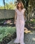 VESTIDO LONGO COM BABADOS CHIFFON E COMBINACAO na internet