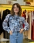 CAMISA CHIFFON ESTAMPADA DETALHE LACO - comprar online