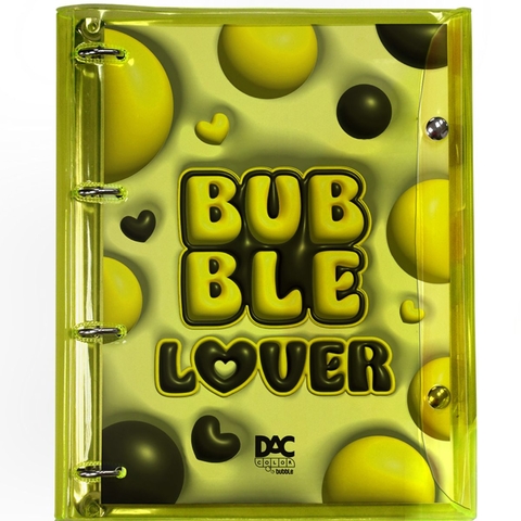 Fichário Color Bubble em PVC Cristal Amarelo com 192 fls