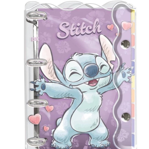 Fichário Universitário Stitch com 4 argolas 10 matérias Dac