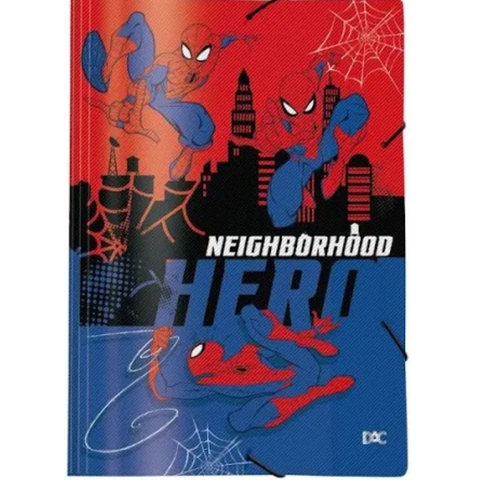 Pasta com Aba Ela´stica Plastificada Homem Aranha Dac