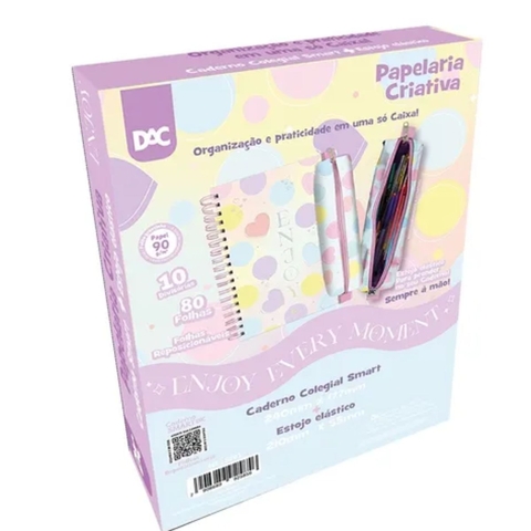 Kit Caixa Criativa com Caderno Smart Enjoy + Estojo Dac