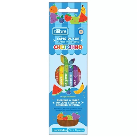 Lápis de Cor Corpo com Cheirinho 8 Cores Redondo Tilibra
