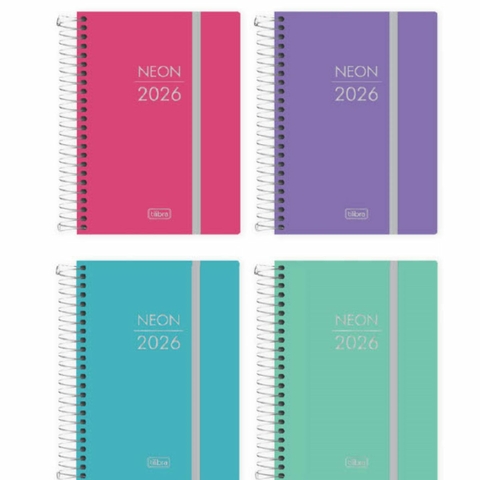 Agenda Espiral Neon Com Elastico 2026