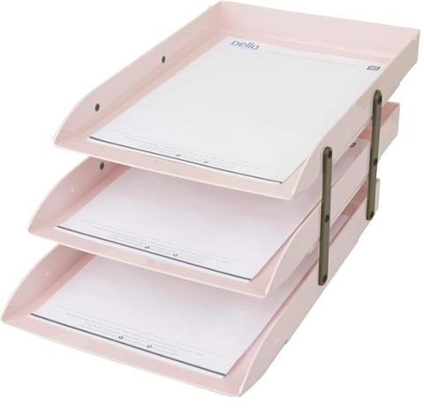 Caixa Correspondência Rosa Claro Articulável Tripla Dello