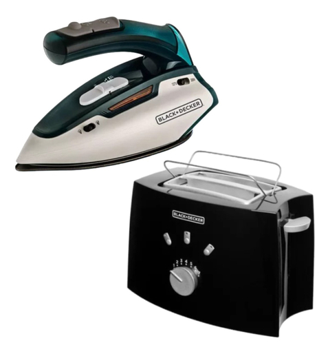 Kit Ferro De Passar A Vapor + Torradeira Black E Decker