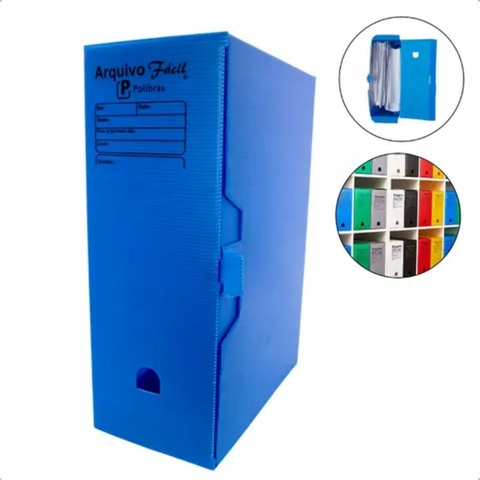 Arquivo Morto Fácil 250x130x350mm Azul Pct Com 10 Un
