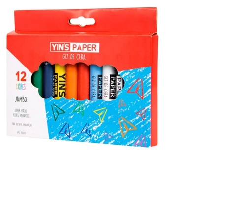 Giz De Cera Grosso Com 12 Cores Yins
