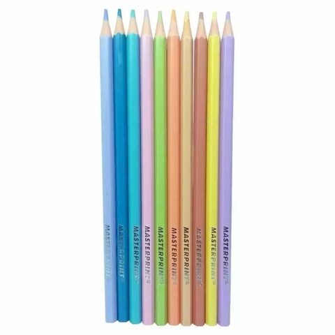 Lápis De Cor Sextavado Tons Pastéis C/10 Cores MP713