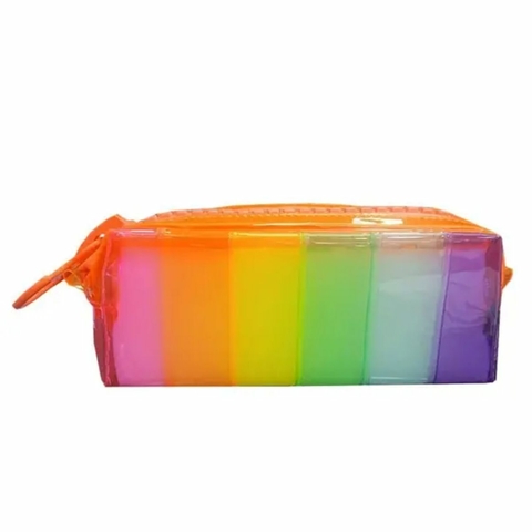 Estojo Escolar Infantil Rainbow Neon Vmp