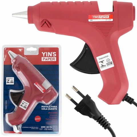 Pistola De Cola Quente Bivolt 20w Yin´s C/2 Refis