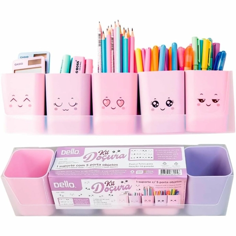 Porta Objetos Doçura C/ 5 Unidades Rosa E Lilás 2190 Dello