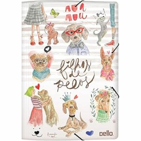 Pasta Com Aba Elástico Oficío Cachorro - Dello