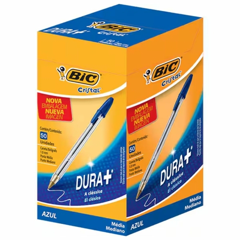 Caneta Esferográfica Bic Cristal aAzul caixa com 50