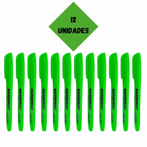 Caneta Marca Texto Verde caixa com 12 unidades Madterprint