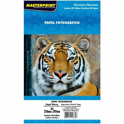Papel A4 Fotográfico 230 g/m² Glossy PCT 50 Folhas - Master