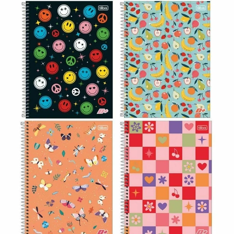 Caderno Pequeno Espiral Capa Dura 1/4 D+ Feminino 200 Folhas
