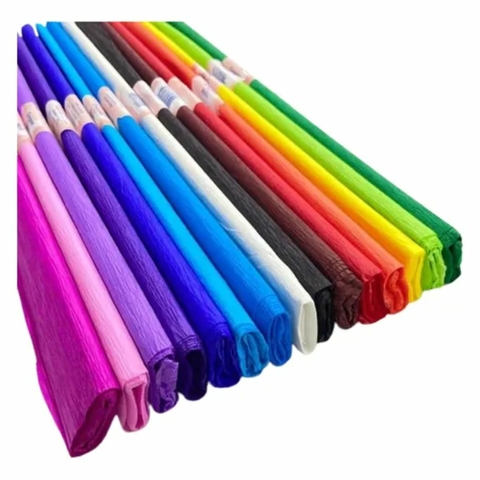 Papel Crepom 48cm x 2m cores variadas- unidade