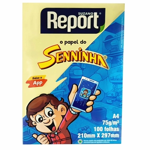 Papel Sulfite Seninha com 100 folhas A4 Report Amarelo